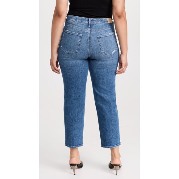 NWT Paige VINTAGE Sarah Straight Ankle in Art Piece Distressed Crop Jeans 32 - Picture 9 of 9